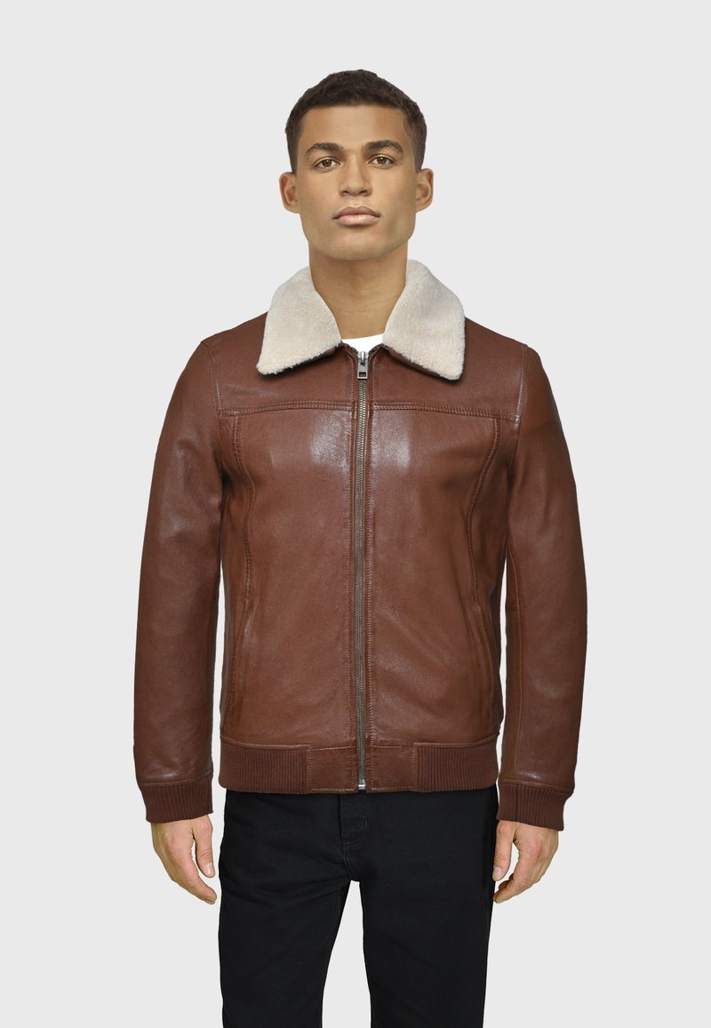Oakwood TRADER - Læderjakker - chestnut