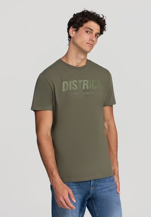 CON SCRITTA - T-shirt con stampa - salvia