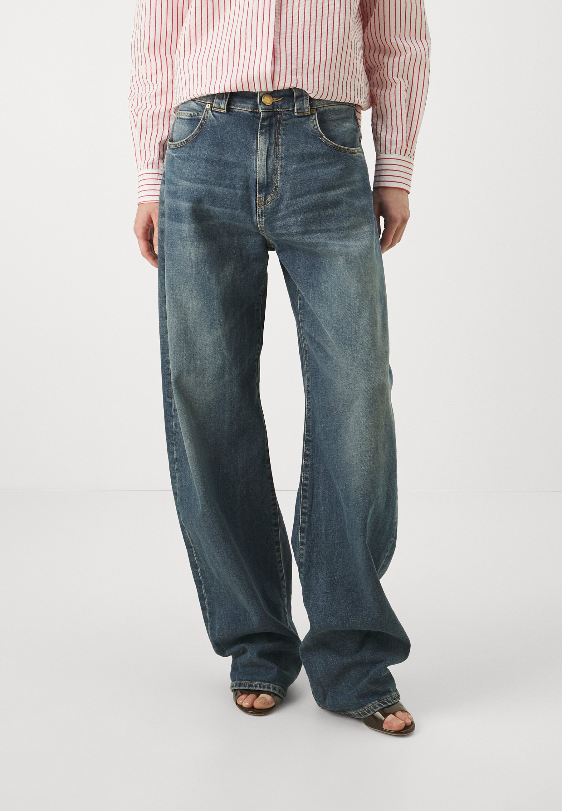 Pinko ELOISE EGG - Jeans baggy - vintage medio scuro/blu