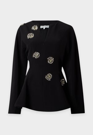 Stine Goya, EMBELLISHED CADY FLARED HEM ZIP UP - Blouse - black