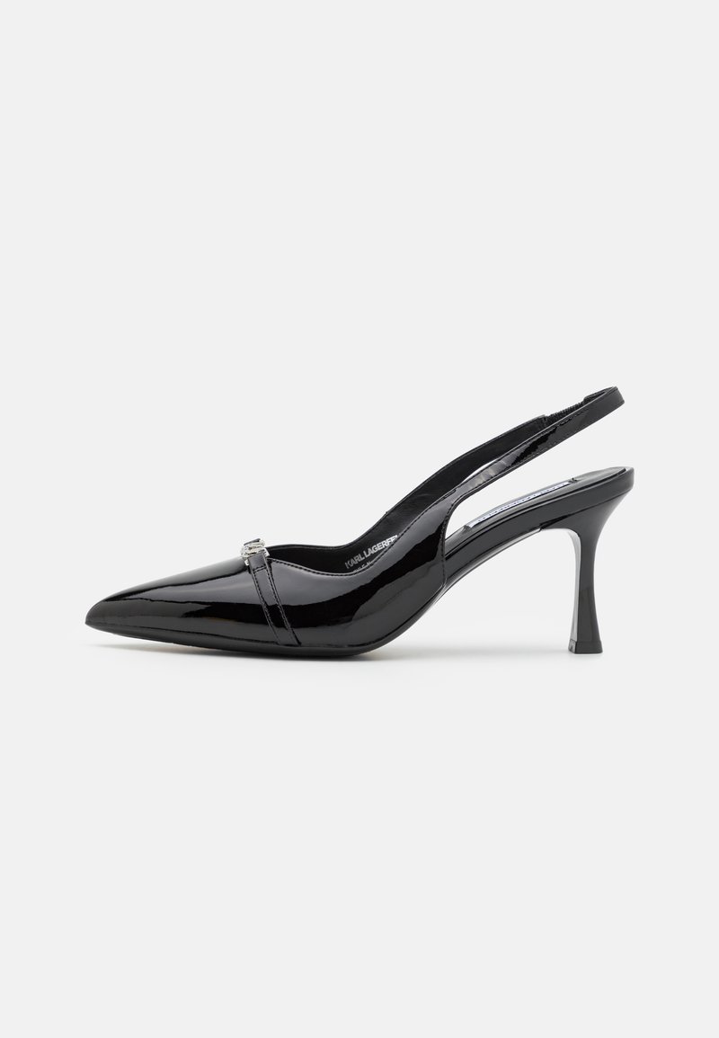 KARL LAGERFELD SIENNA SIGNIA TRIM SLING - Klasické lodičky na opätku - black
