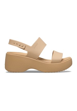 Sandalen met plateauzool - cashew