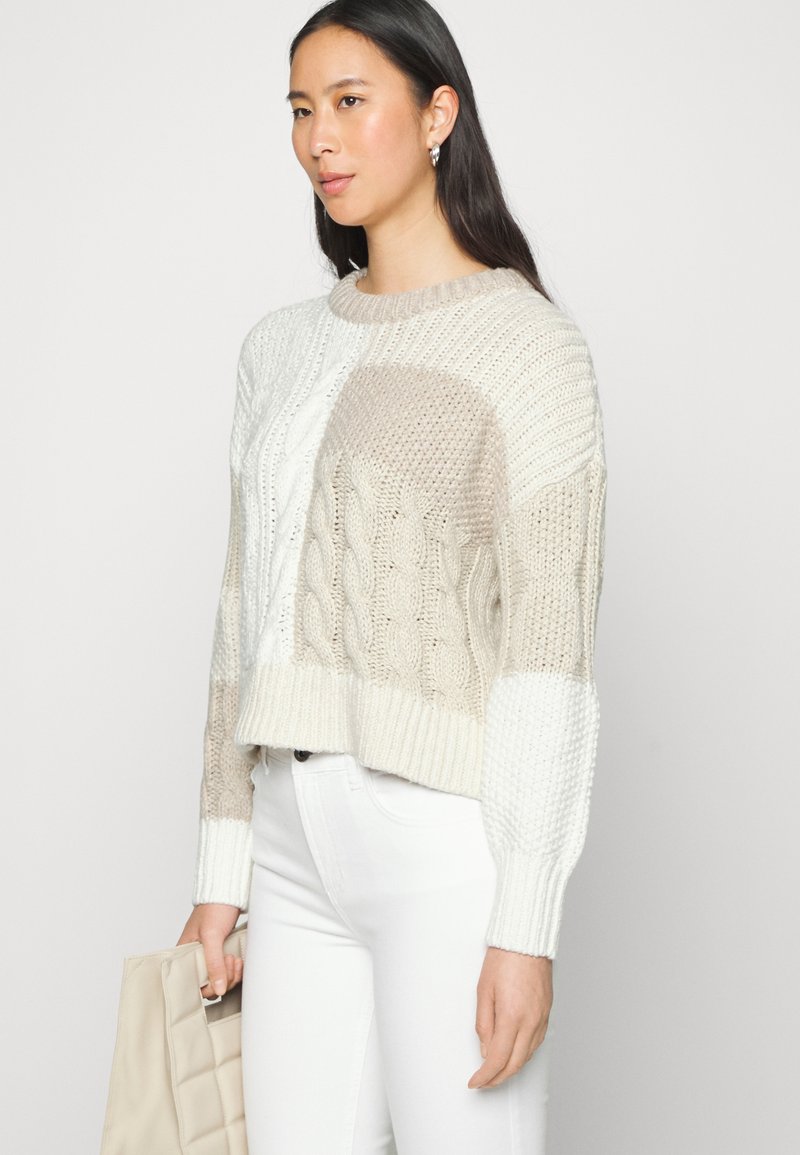 aerie PATCHWORK CREW - Jumper - soft muslin/tan - Zalando.de