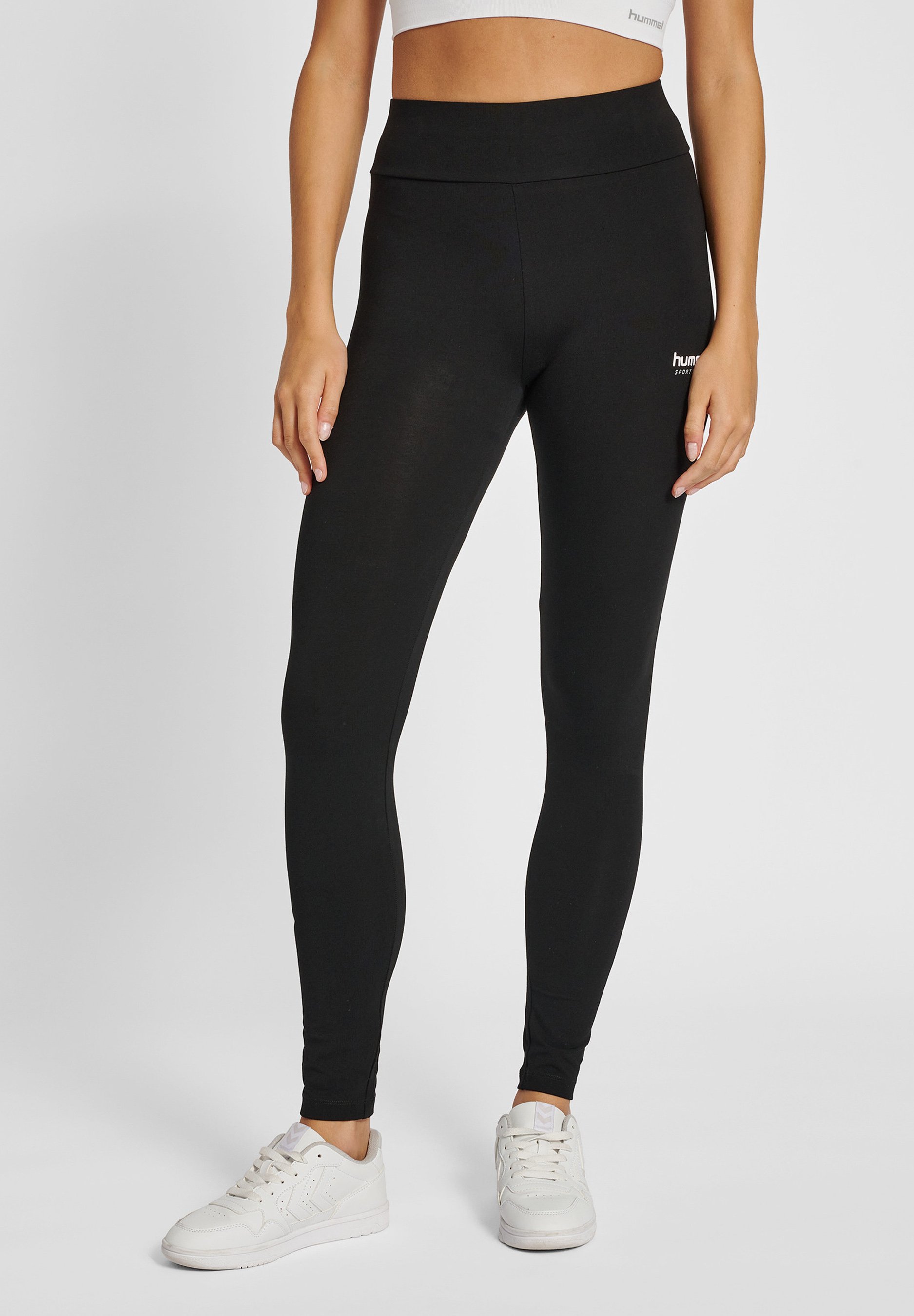 Hummel Hmlstaltic Pantaloni Da Allenamento Donna – Leggings Con Fibre Metalliche E Logo Stampato, Vita Con Coulisse