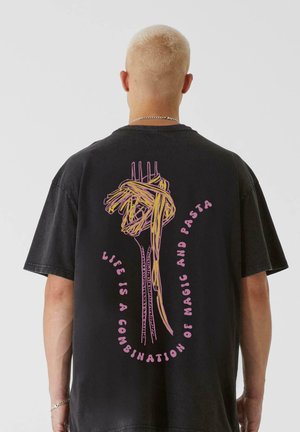 ACID PASTA DAY - T-shirt imprimé - black