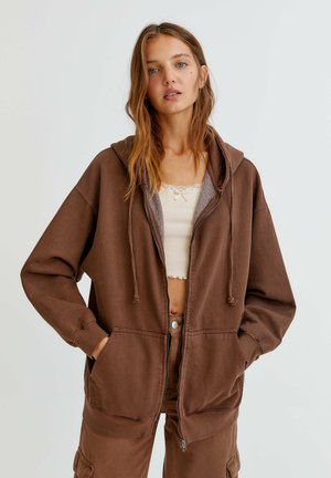 MIT KAPUZE - Bluza rozpinana - mottled brown