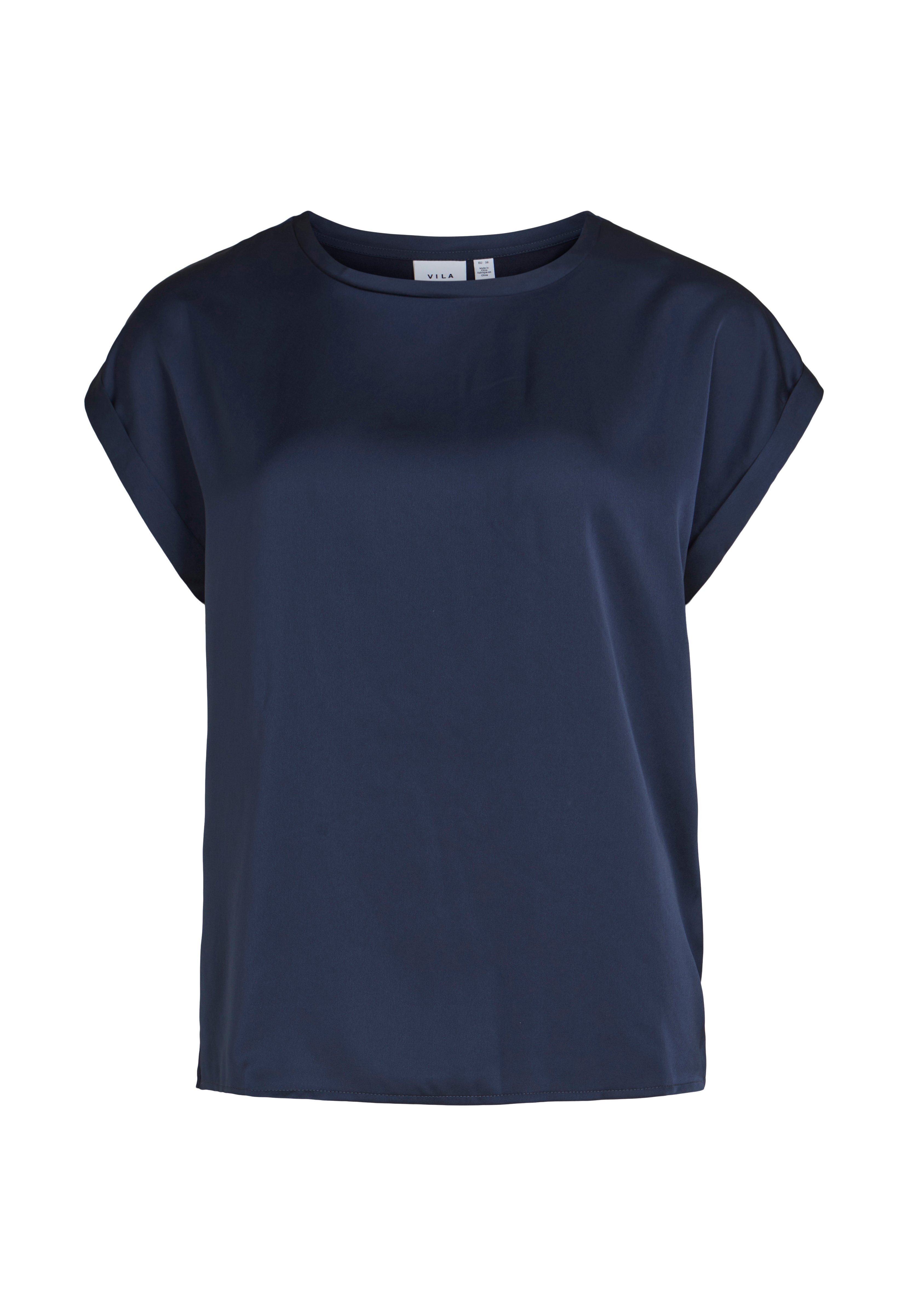Navy satin t-shirt