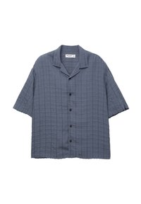 PULL&BEAR CHECK SEERSUCKER  - Vapaa-ajan kauluspaita - blue