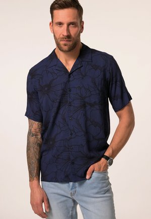JP1880, SHIRT, SHORT SLEEVE, ALL-OVER PRINT, CUBA COLLAR - Overhemd - marine