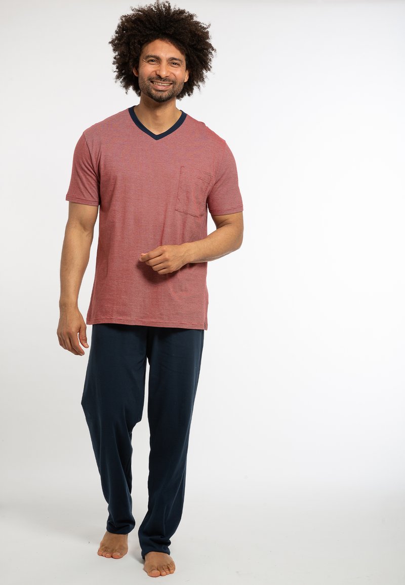 Herren Pyjamas | AMMANN 2 PACK Pyjama dunkelblau / rot gestreift/mehrfarbig - EC92044 Herren Pyjamas | AMMANN 2 PACK Pyjama dunkelblau / rot gestreift/mehrfarbig - EC92044