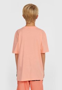 Korte mouwen shirt van pastel perzik katoen, met een ronde hals, een ontspannen pasvorm en een minimalistisch ontwerp, geschikt voor casual wear.