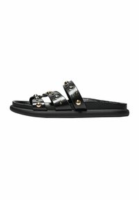STUDDED - FLAT SLIDER - Pantolette flach - black