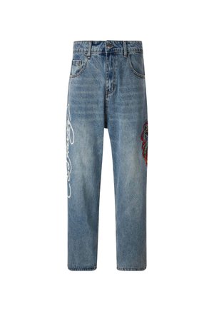 Ed Hardy FLAMER-SNAKE BAGGY  - Jeansy Straight Leg - bleach