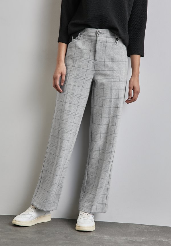 KARIERTE STRAIGHT LEG - Stoffhose - grau