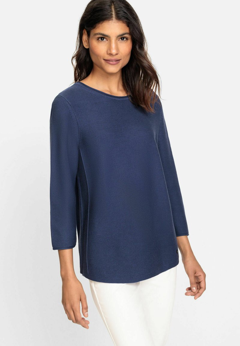 Olsen MIT RUNDHALSAUSSSCHNITT - Strickpullover - dunkelblau