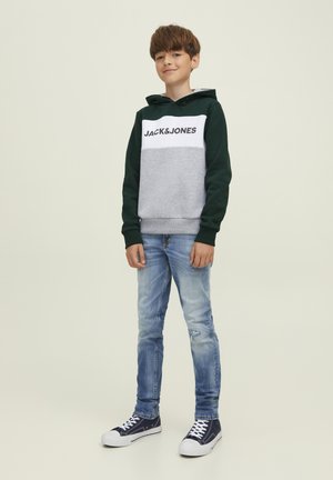 Jack & Jones Junior JJELOGO BLOCKING HOOD JR - Felpa con cappuccio - pine grove