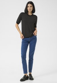 Kaffe LIZZA STRIPED - T-shirts print - black feathergreymel narrow