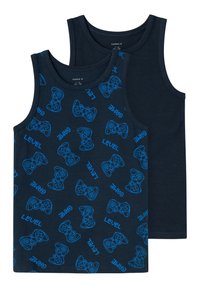 NAME IT Jungen Tank Top 2er Pack Sapphire Game - Baumwolle Unterhemden Für Kinder