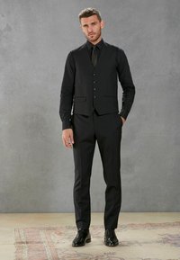 Next SIGNATURE SLIM FIT BRITISH FABRIC HERRINGBONE SUIT: WAISTCOAT - Weste - black