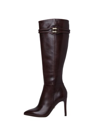 High heeled boots - mocca