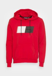 HOODIE SLIM FIT WITH EMBOSSED LOGO - Camisola - red
