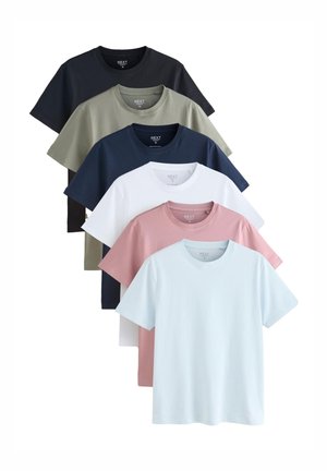 Next, T-SHIRTS 6 PACK SLIM FIT - T-Shirt basic - dusky pastels pink sage aqua white navy black