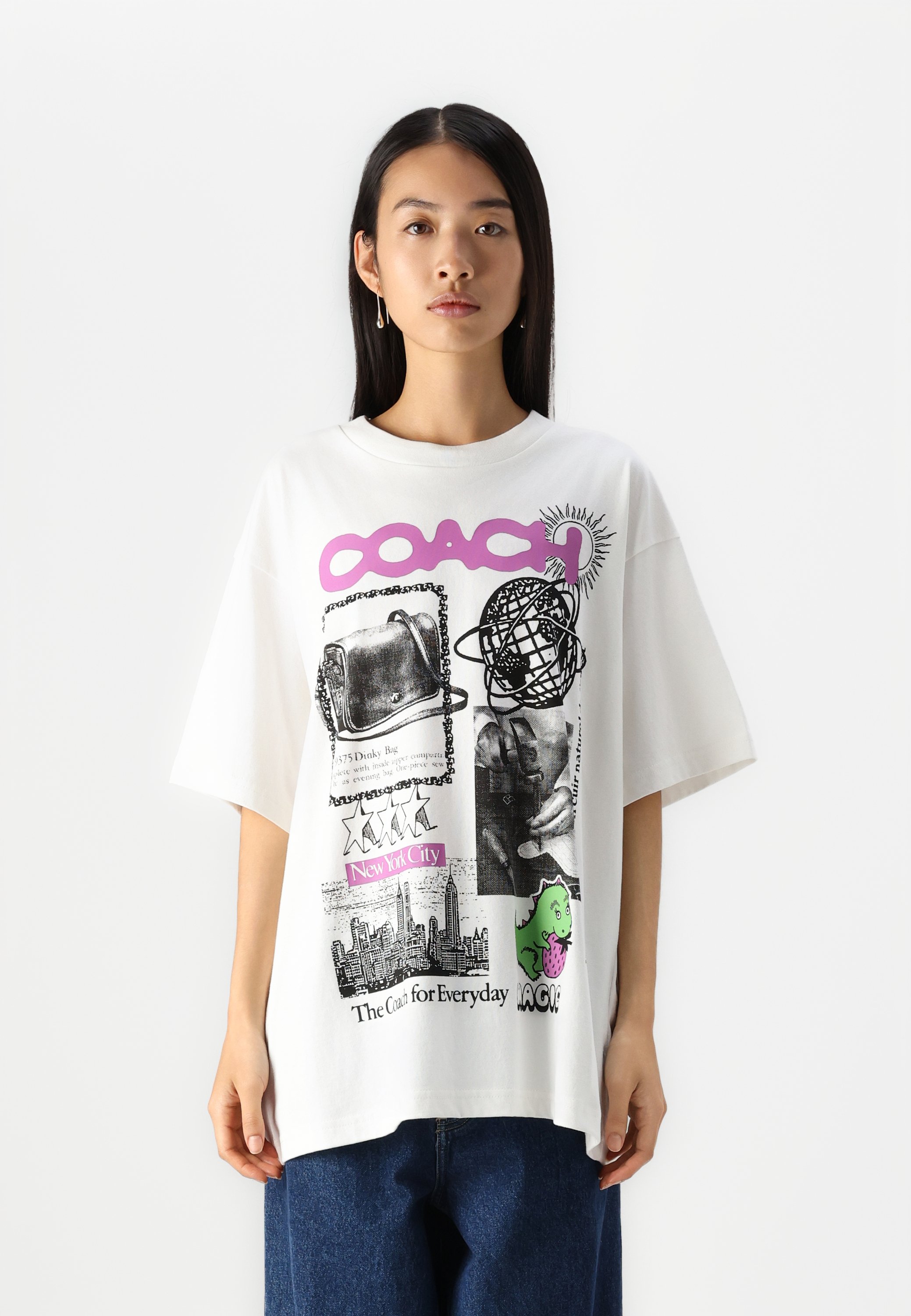 COACH RELAXED GRAPHIC TEE - Print T-shirt - white - Zalando.ie