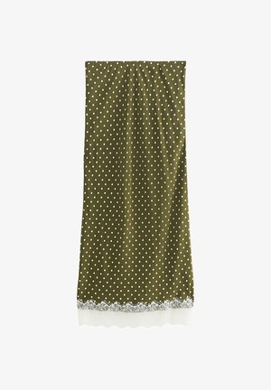 New Look, POLKA DOT HEM MIDI - A-line skirt - green pattern