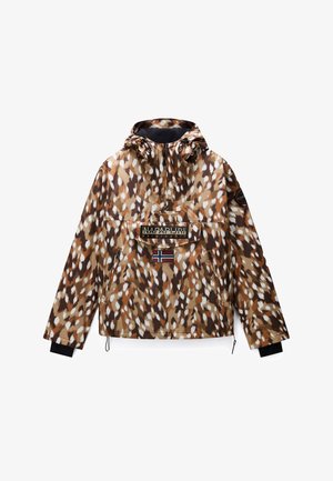 Napapijri, RAINFOREST NEXT ALL OVER PRINT ANORAK - Windbreaker - dark brown