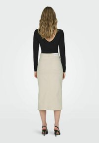 ONLY SIRI FRONT SLIT - Puzdrová sukňa - ecru