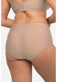 Ulla Popken 2ER-PACK NADELSTREIFEN HÖHER GESCHNITTEN - Slip - taupe