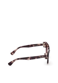 Brown tortoiseshell sunglasses with a chunky rectangular design. Features metal hardware accents and MaxMara branding on the temple.