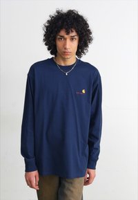 Carhartt WIP AMERICAN SCRIPT - Langarmshirt - air force blue
