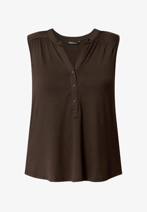 Yours Clothing, PLUS SIZE CASUAL TOPS - Toppi - chocolate