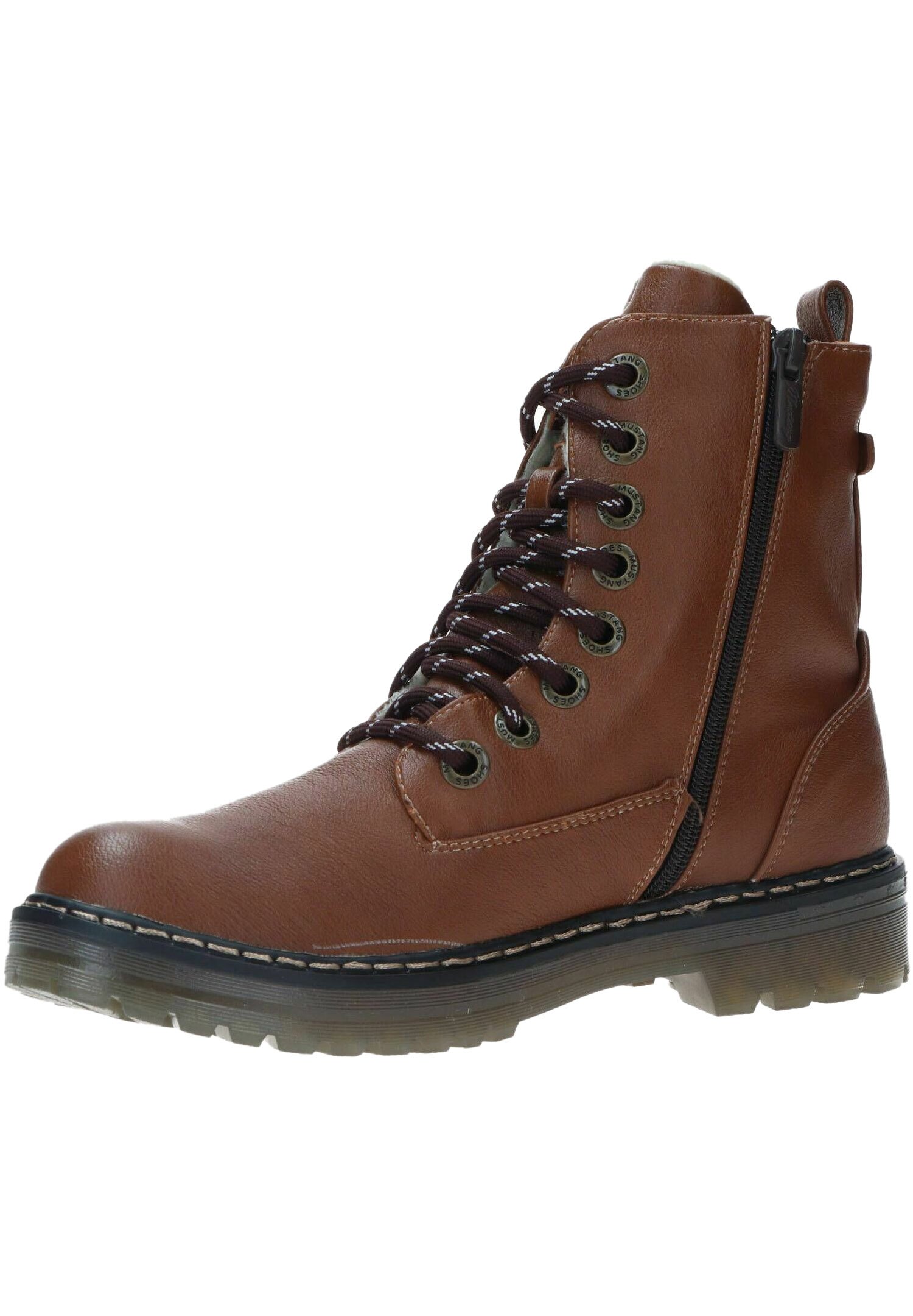 Bottines Mustang Pour Femme - Modèle 1436-601, Lacets Colorés, Talon Bas, Antidérapantes, Neuves
