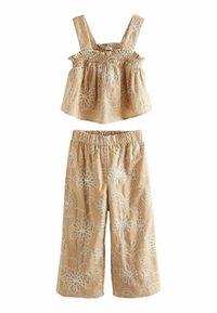 Next - EMBROIDERED CO-ORD  - REGLAR FIT SET - Pantalones - stone Imagen en miniatura 1