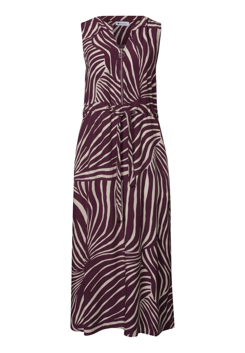 Street One MIDI DRESS WITH SPLIT NECK AND ZIPPER - Blusenkleid - rustic ...