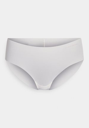 Culottes grises sans couture avec une texture lisse et un design minimaliste. Détails discrets du logo sur le côté droit à l'avant.