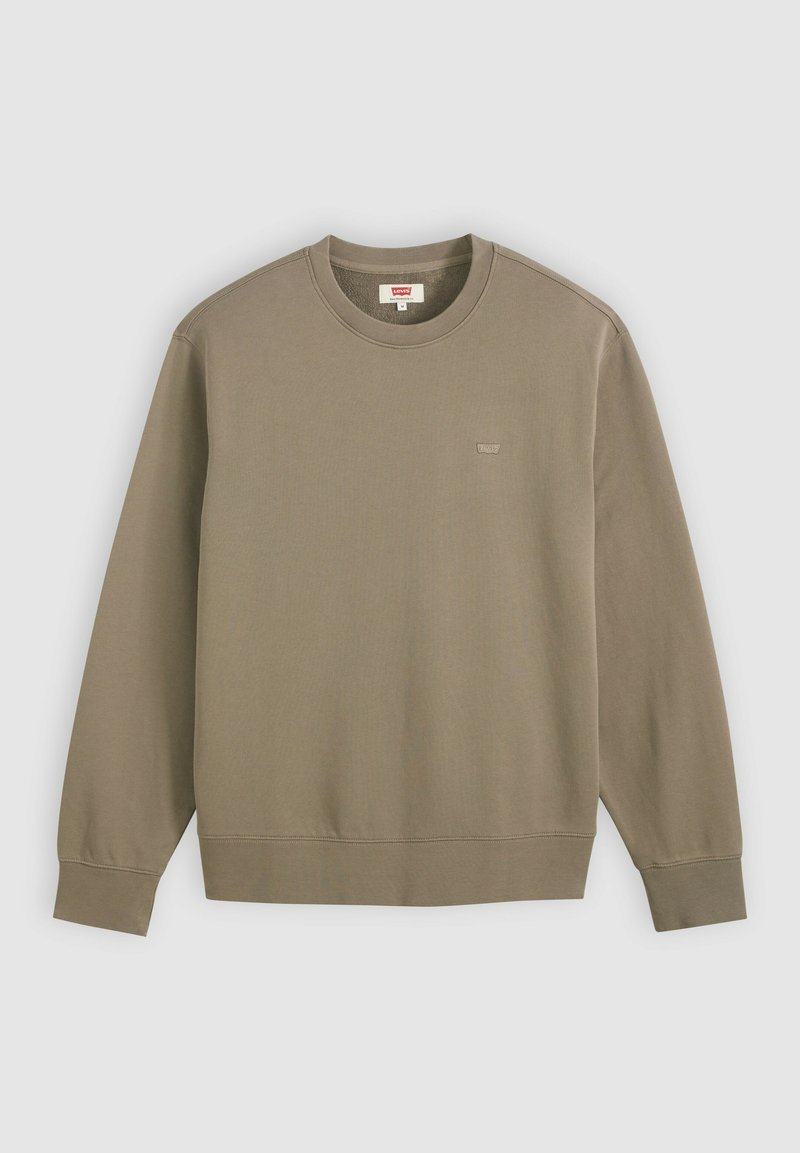 Olivgrünes Sweatshirt mit langen Ärmeln und Rundhalsausschnitt, mit gerippten Bündchen und Saum, kleines Levi's-Logo auf der linken Brust.