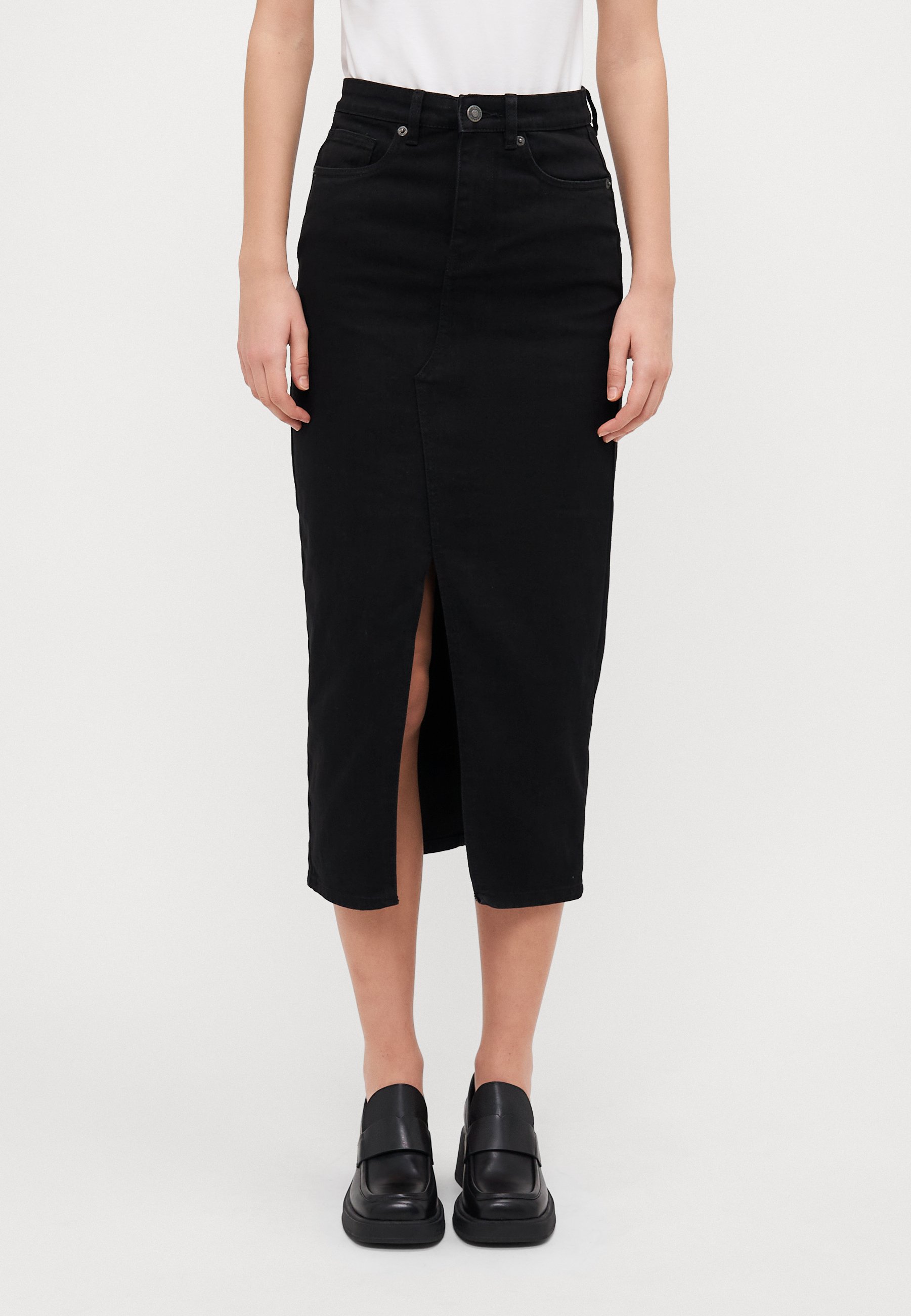 Zalando Black Denim Skirt Tall Black Denim A Line Skirt New