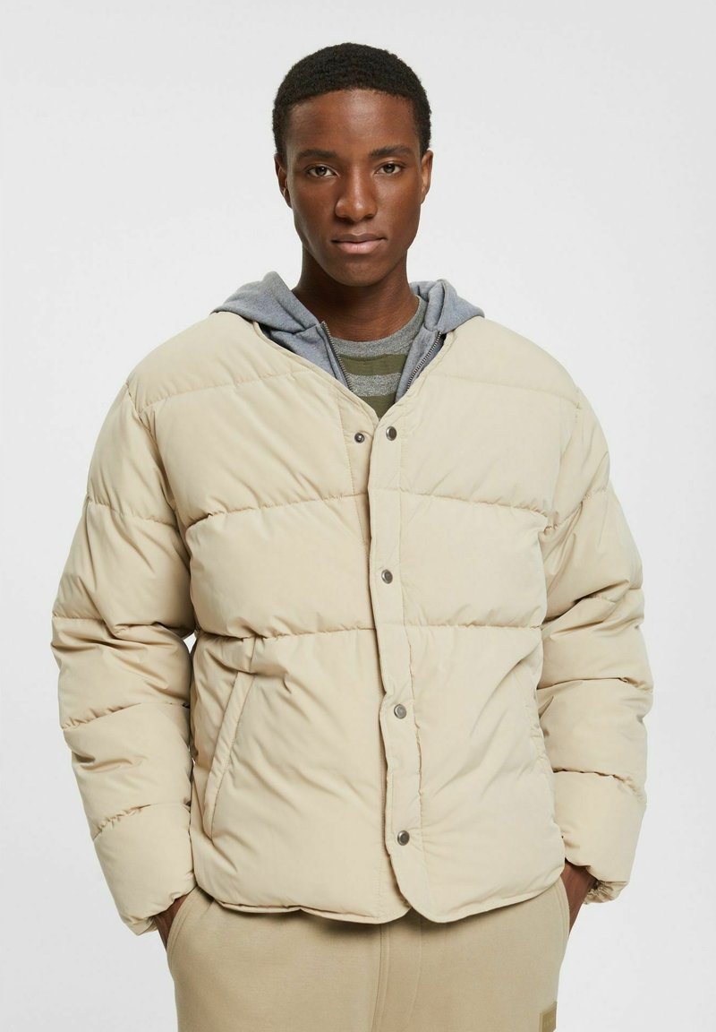 edc by Esprit MIT ABNEHMBARER KAPUZE Winter jacket light beige/mottled beige Zalando.co.uk