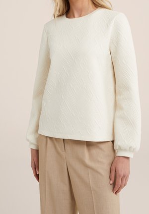 Langærmet T-shirt - off-white