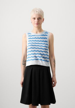 ONLMAISANNA ONECK - Strickpullover - cloud dancer/azure blue