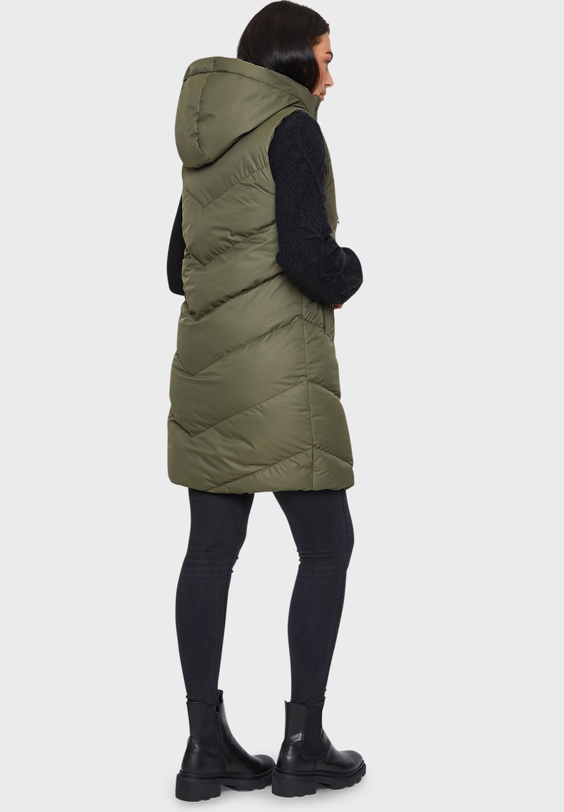 Kapuze Weste Lang Khaki Kapuze Weste Khaki Lang Steppweste Lang Damen Oliv  Daunenweste