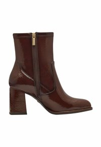 Tamaris Kotníkové boty - brown patent
