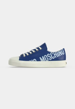 MOSCHINO, LOGO - Baskets basses - blu/bianco