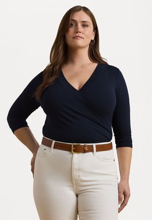 Lauren Ralph Lauren Woman WRAP STYLE JERSEY TOP - Longsleeve - navy