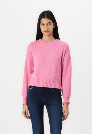 ONLTERESA LIFE O NECK LOOSE - Pulover - fuchsia pink