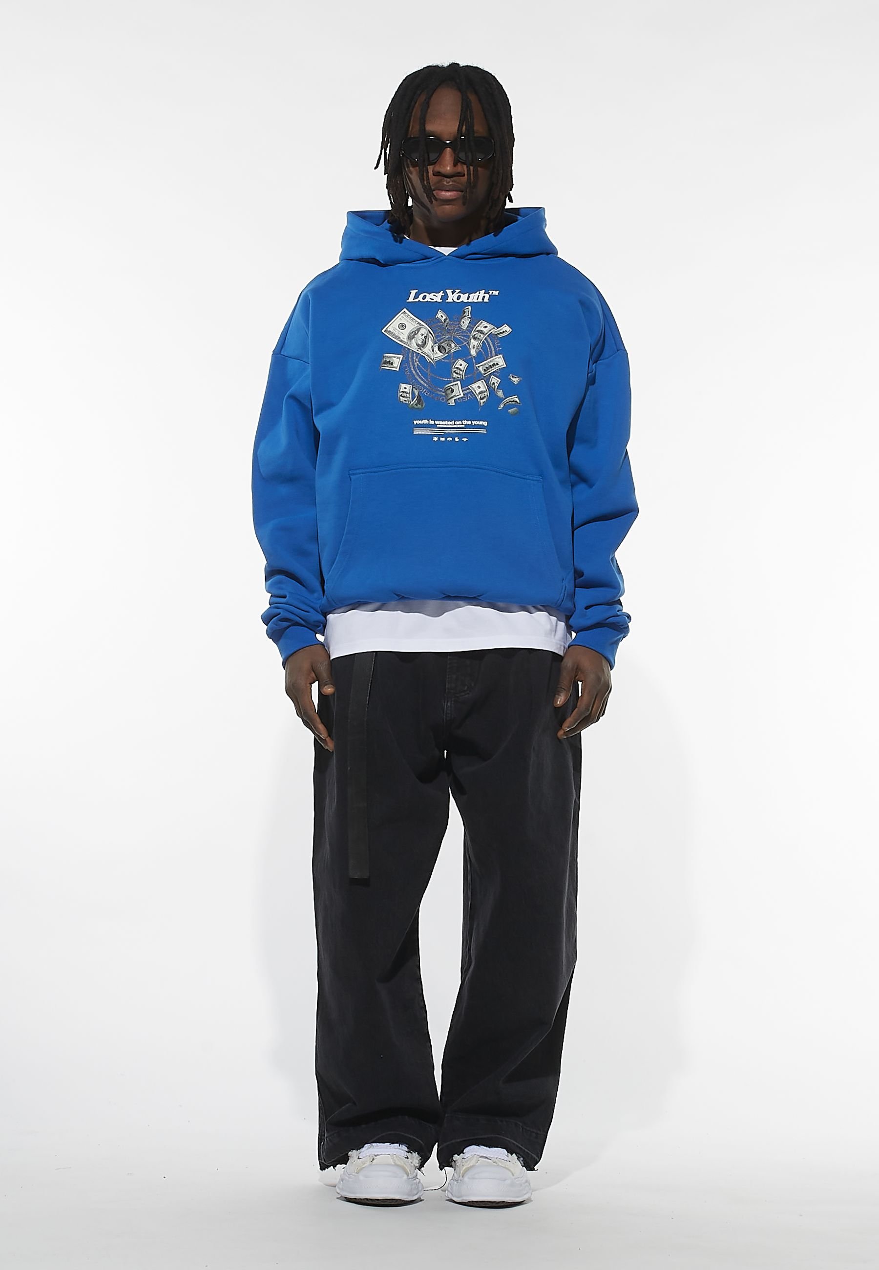 Lost Youth MONEY Hoodie blue Zalando