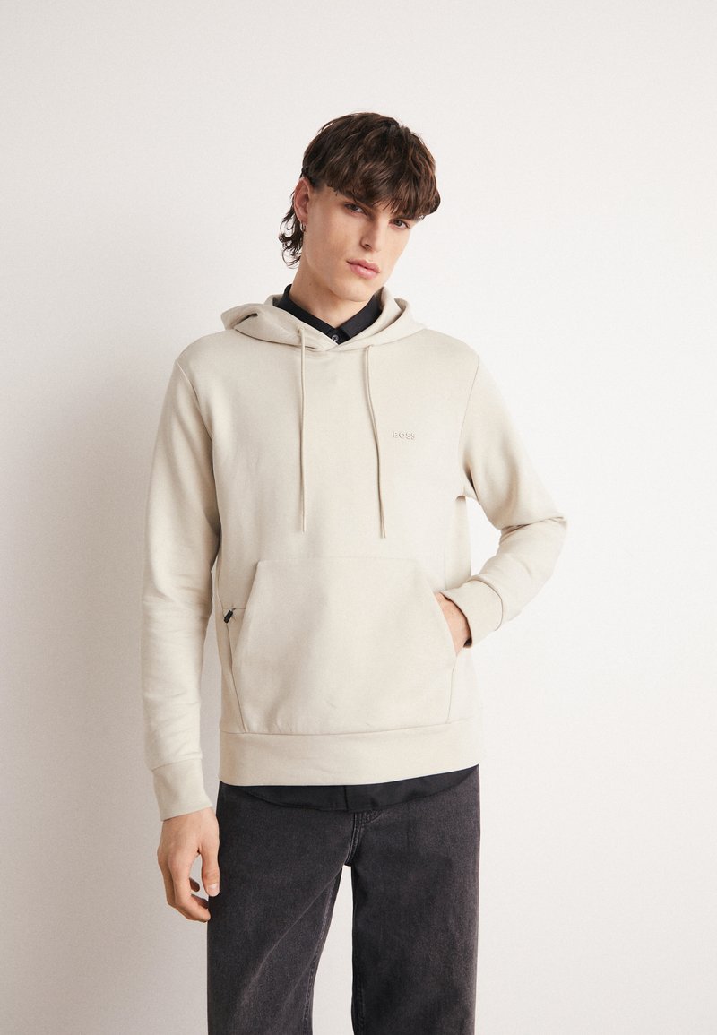 BOSS SOODY - Jersey con capucha - light beige